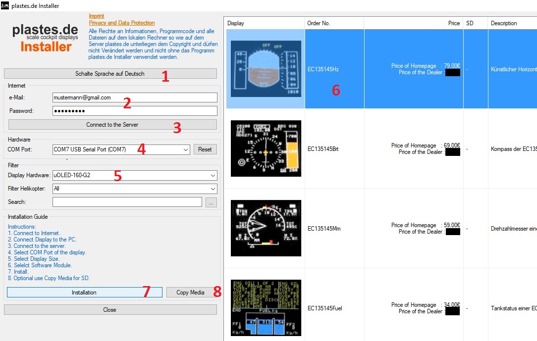 Screenshot plastes.de Installer